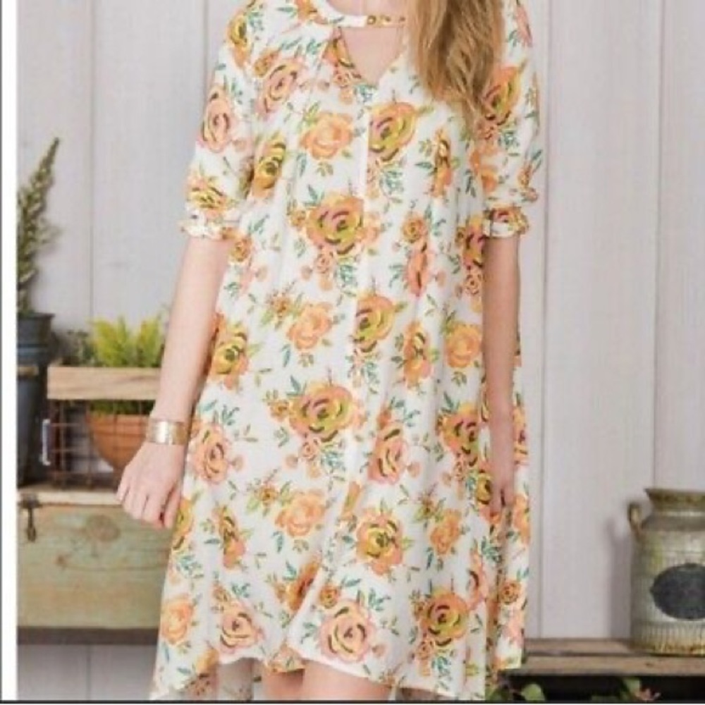 MATILDA JANE Rose Floral Sunday Best Swing Dress S
